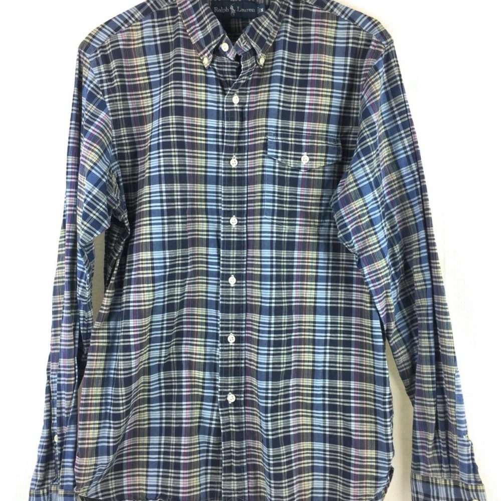 Polo Ralph Lauren Men's Multi Color Tartan Plaid Flannel Button Down Shirt